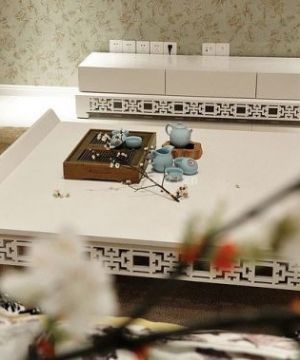 现代中式客厅白色茶几装修效果图片2025