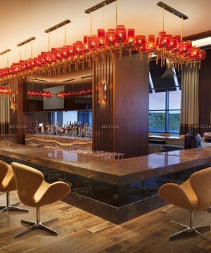 大型酒吧石材吧台装修效果图片