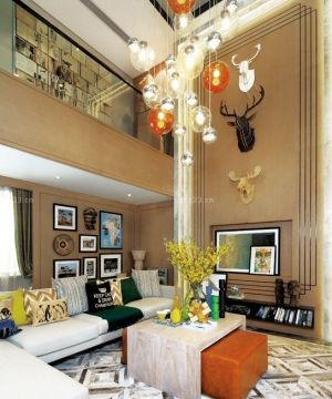 复式楼室内客厅装修效果图片大全