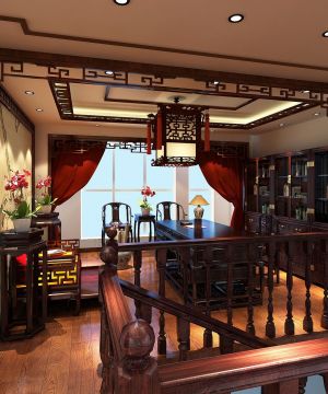跃层房屋浪漫书房装修效果图