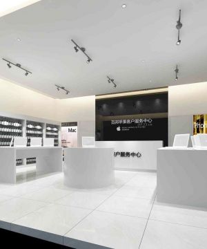 苹果店面白色地砖装修效果图片