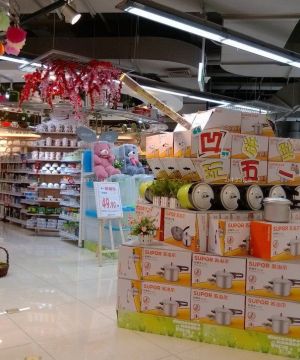 超市室内地板砖装修效果图 