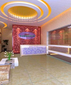 美容院店面墙纸前台效果图片大全