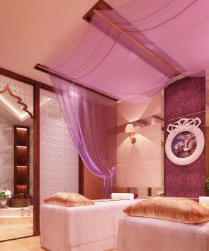 美容养生会所店面墙纸装修图片