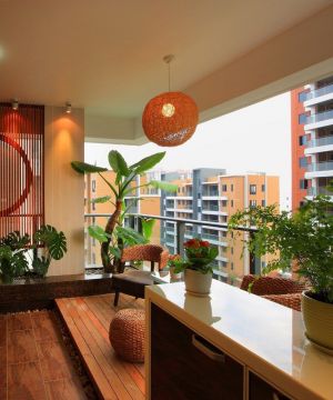 阳台田园风装饰装修图片