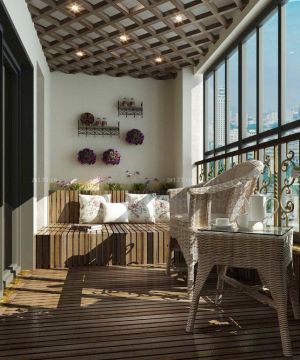 混搭风格阳台花架图片