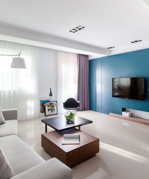 现代时尚客厅异形茶几装修效果图片