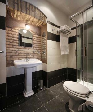 酒店厕所仿古砖装修效果图