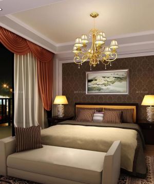 130平米三室二厅窗帘搭配装修效果图