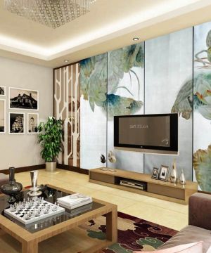 手绘电视背景墙