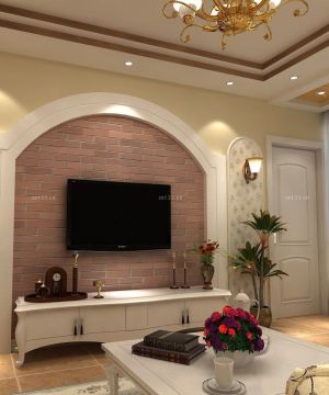 客厅墙砖背景墙效果图