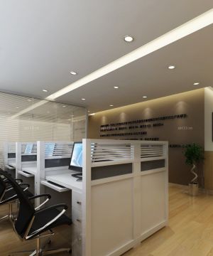 现代小办公室办公隔断桌设计图 