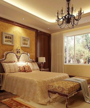 新古典140平米房子卧室装修图