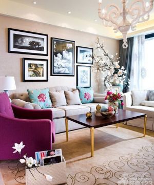 家装沙发背景墙装修设计照片