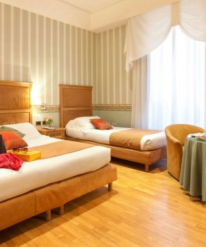 酒店宾馆条纹壁纸装修效果图片