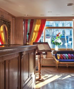 宾馆室内精致彩色窗帘装修效果图片大全