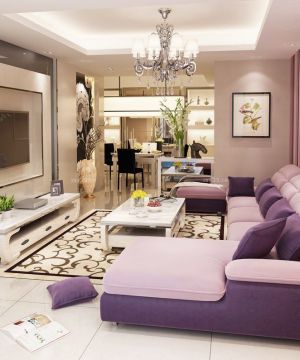 交换空间50平小户型客厅转角沙发装修效果图片