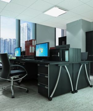 政府办公室办公桌摆放装修效果图片