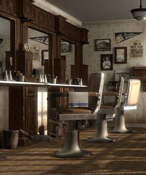 美发店内部古典装修效果图片