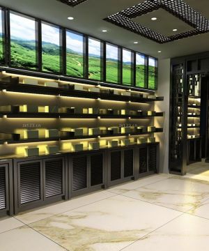 茶叶超市白色地砖装修效果图片