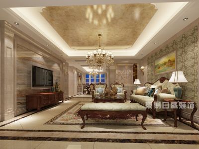 京武浪琴山200㎡欧式风格三居室装修案例