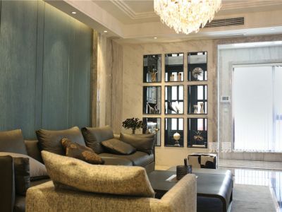 朴园竹山苑310平联排别墅现代轻奢风格装修效果图