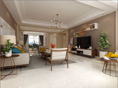 160平米三居室现代风格装修设计效果图