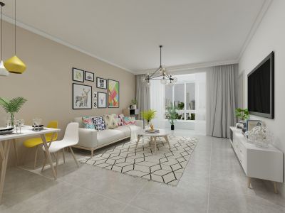 98平米小户型北欧风格装修设计效果图