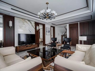 280平米现代新中式风格别墅风格装修设计效果图