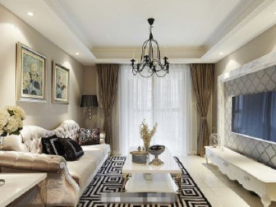 万象国际广场孝昌120㎡北欧风格三居室装修设计效果图