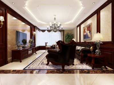 三星凤凰府135平美式风格装修案例