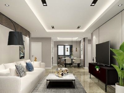 恒厚阳光城现代风格三居室装修案例