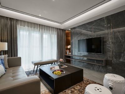 观棠府130平混搭风格130平米三居室装修案例