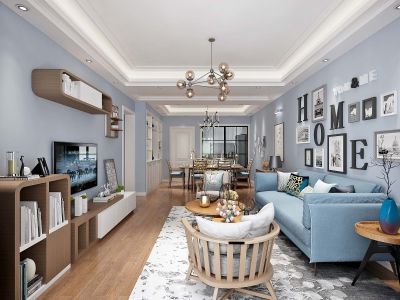 龙景名都北欧风格110平米三居室装修案例