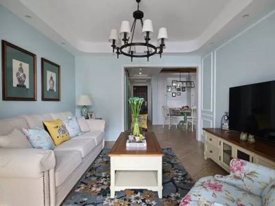 三联嘉园美式风格89平米二居室装修案例