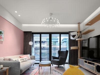 新城雅樾现代风格123平米二居室装修设计案例