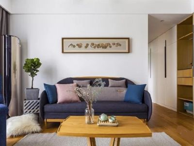 天韵水岸110平米日式简约风三居室装修案例