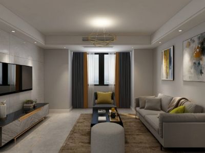 新明半岛南区100平米现代简约风三居室装修案例