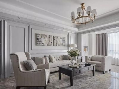 三水润园130平米美式简约三室两厅装修案例