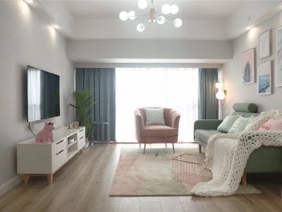 颐景名苑106平米北欧极简风三居室装修案例