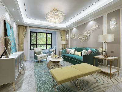 大众中央公园法式轻奢风142平米四室两厅装修案例