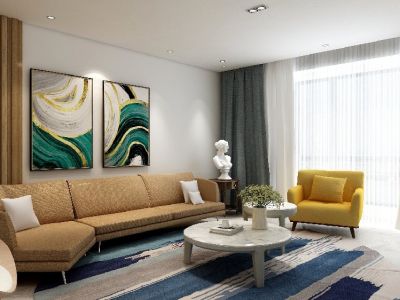 亿峰岛三居132平混搭风格装修案例