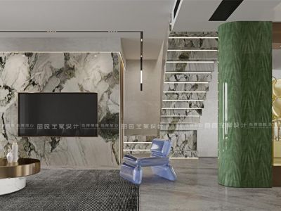 华鸿公馆230㎡现代轻奢风别墅装修案例