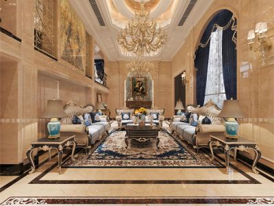 王林村510㎡欧式古典风别墅装修案例