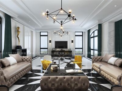 银河名苑266㎡美式风格别墅装修案例