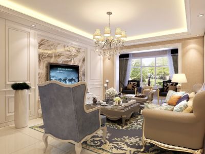 海悦公寓125㎡欧式风格三居室装修案例