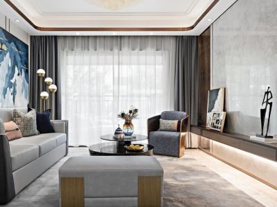 海悦公寓123㎡现代简约风三室两厅装修案例