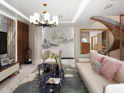 丰泽茗苑132㎡现代中式风三室两厅装修案例