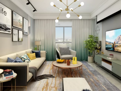 幸福名苑114平米北欧风三居室装修案例