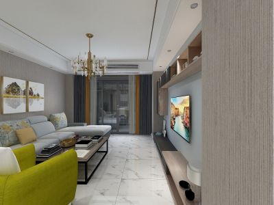 上由珑庭118平米现代简约三居室装修案例